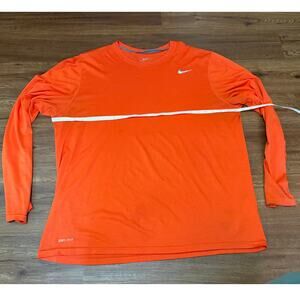 Nike Dri-Fit XL Orange Long Sleeve Fitness Shirt